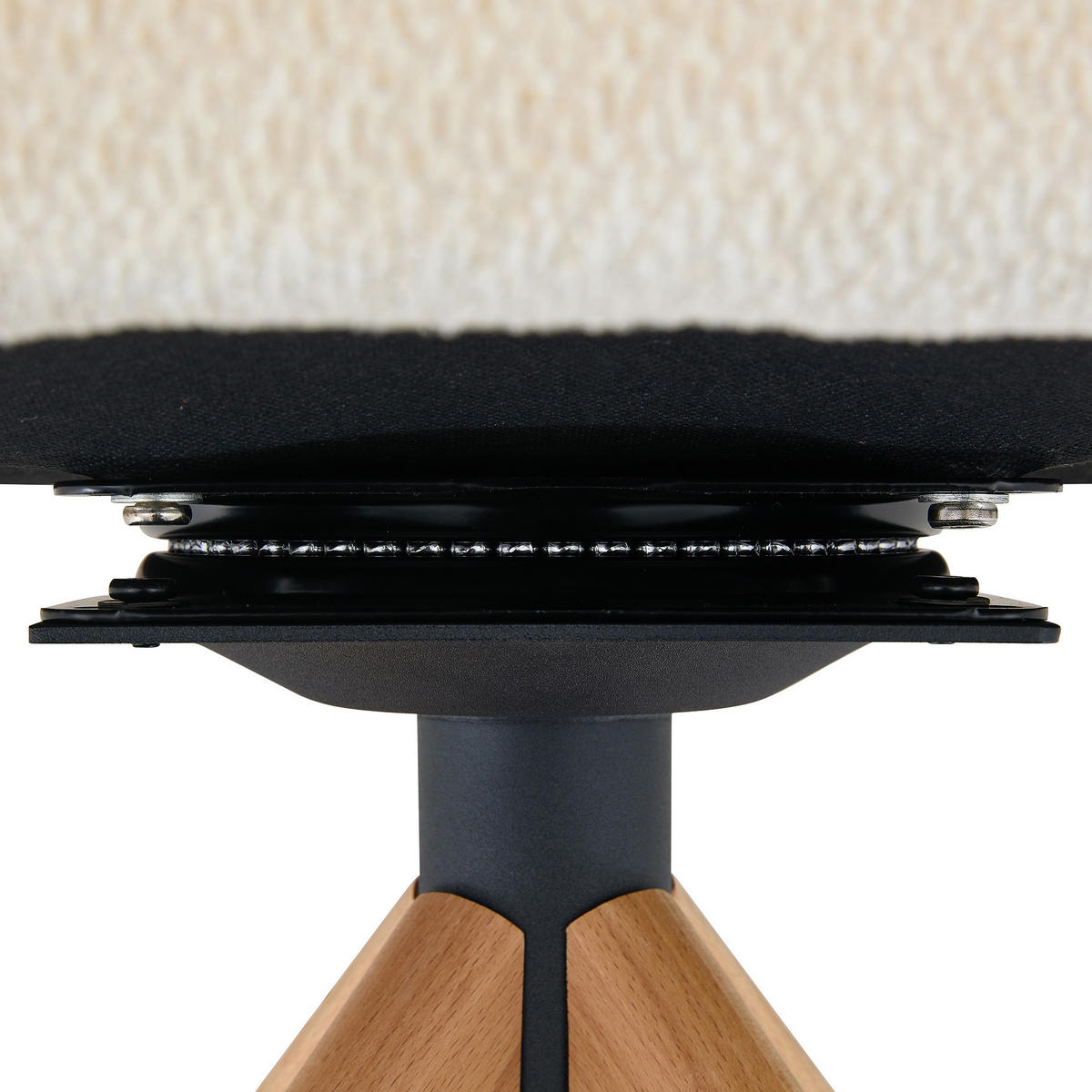DREHSTUHL 2er-Set 81,5 cm Strukturstoff Weiß Massivholz - Weiß, Holz (47.5/81.5/47cm) - Meubliv