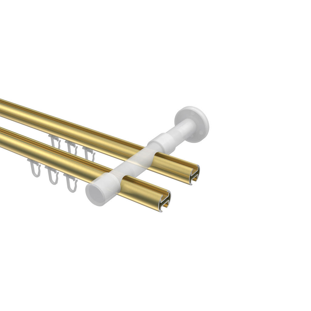 Thumbnail - Interdeco Innenlauf-Gardinenstangen-Set, Messing, Gold, Metall, 300 cm, Wohntextilien, Gardinen & Vorhänge, Gardinen-Sta...