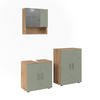 BADMÖBEL-SET Irma Salbeigrün 3 Teile - Salbeigrün, Holzwerkstoff (60/59/30cm) - Vicco