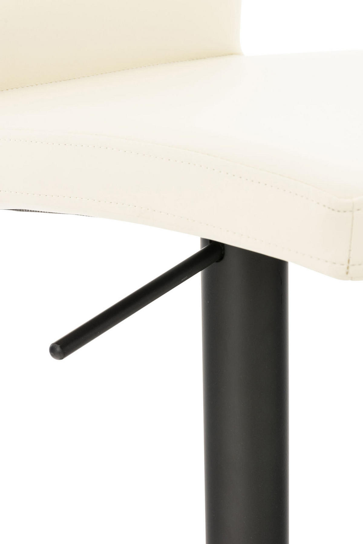 BARHOCKER Cathy, Gestell schwarz, Kunstleder Creme - Creme/Schwarz, Kunststoff/Textil (40/100/49cm) - TPFLiving