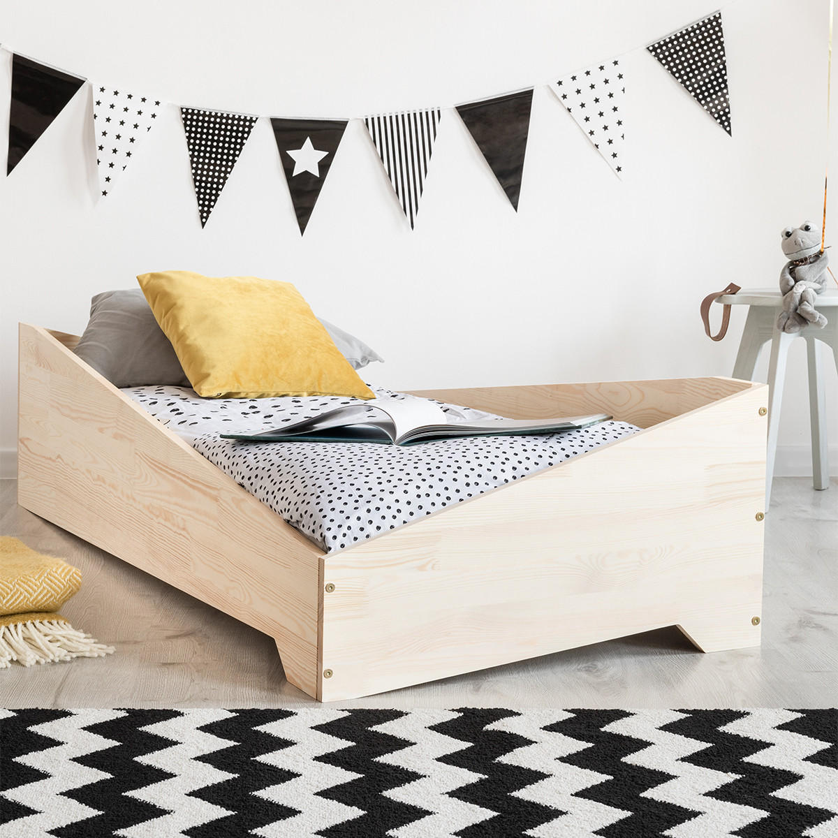 POSTEL 90/190 Solène Přírodní dřevo - hnědá, dřevo (90/190cm) - Petits-meubles