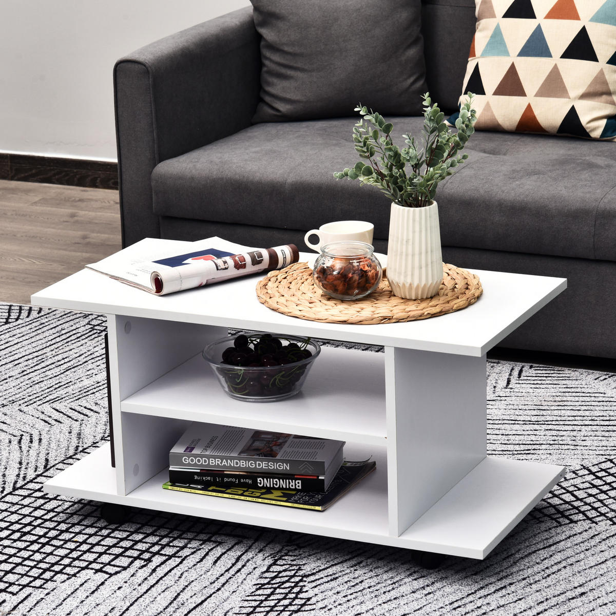 TV-MÖBEL Weiß 1 Stück - Weiß, Holzwerkstoff (80/40/40cm) - GiPP