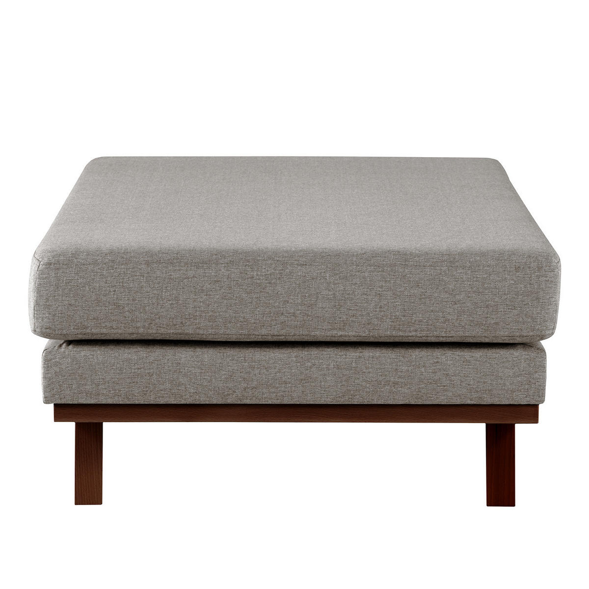 HOCKERBANK - Graubraun/Buchefarben, Buchenholz/Textil (180/43/81cm) - home24