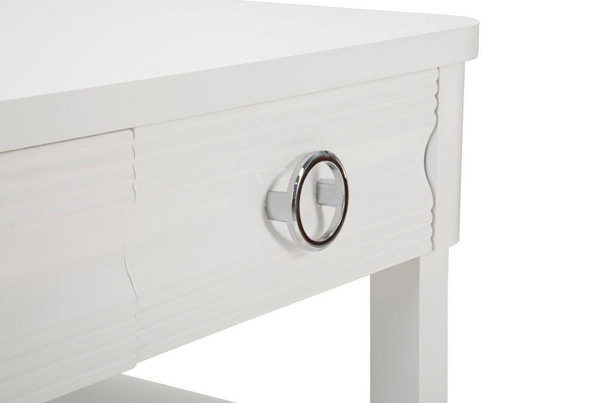 COUCHTISCH Shine, weiß, Tannenholz, MDF und Metall, 90 x 60 x 47 cm - Weiß, Holz/Holzwerkstoff (60/90/47cm) - Mauro Ferretti