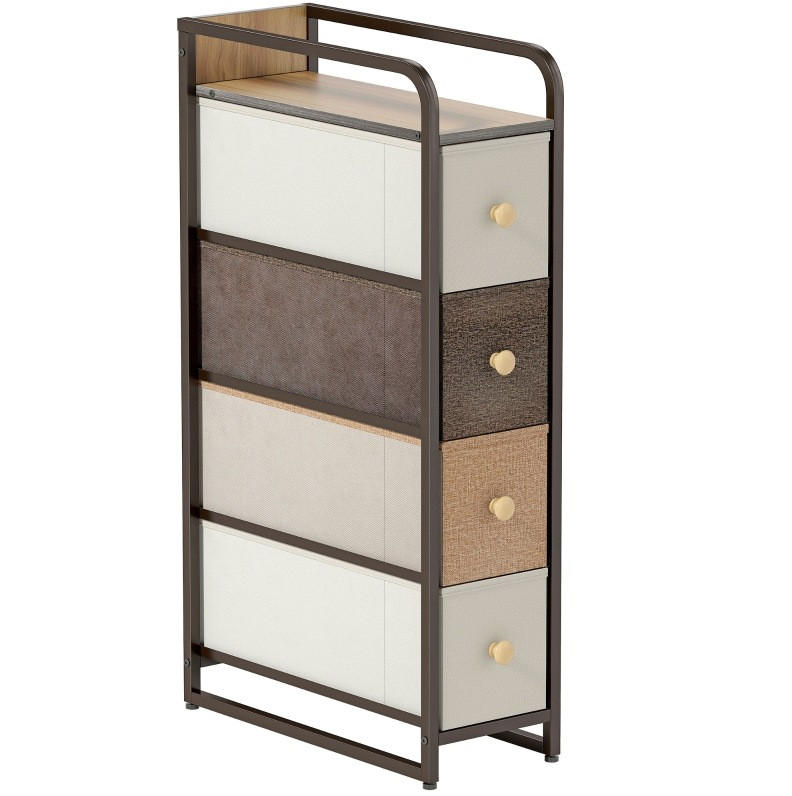 KOMMODE 20/84,5/47 cm Mehrfarbig aus Vliesstoff mit 4 Schubladen - Multicolor, Textil (47/84.5/20cm) - OKMYHOME