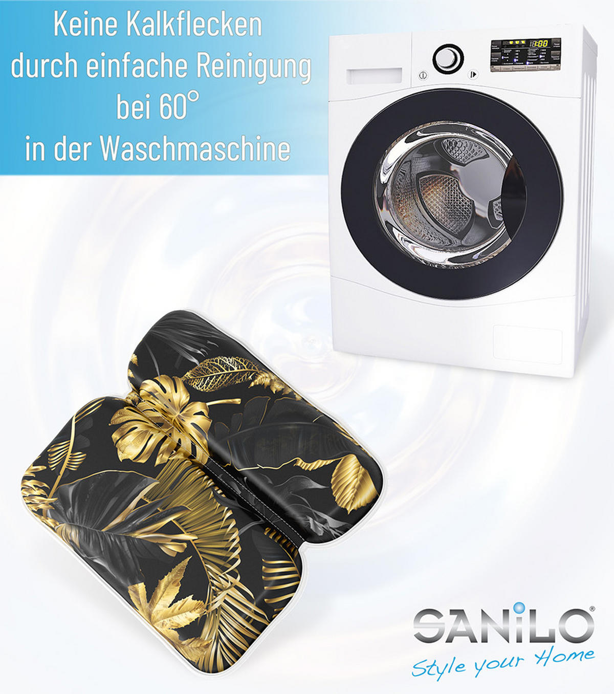 BADEWANNENKISSEN Golden Leaves - Goldfarben, Kunststoff (39/5.5cm) - Sanilo