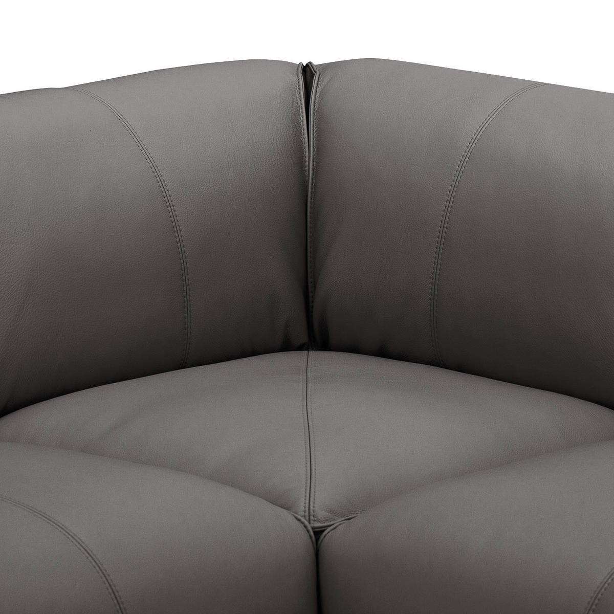 3-SITZER ECKSOFA mit Recamiere - Schwarz/Grau, Leder/Kunststoff (295/231cm) - home24