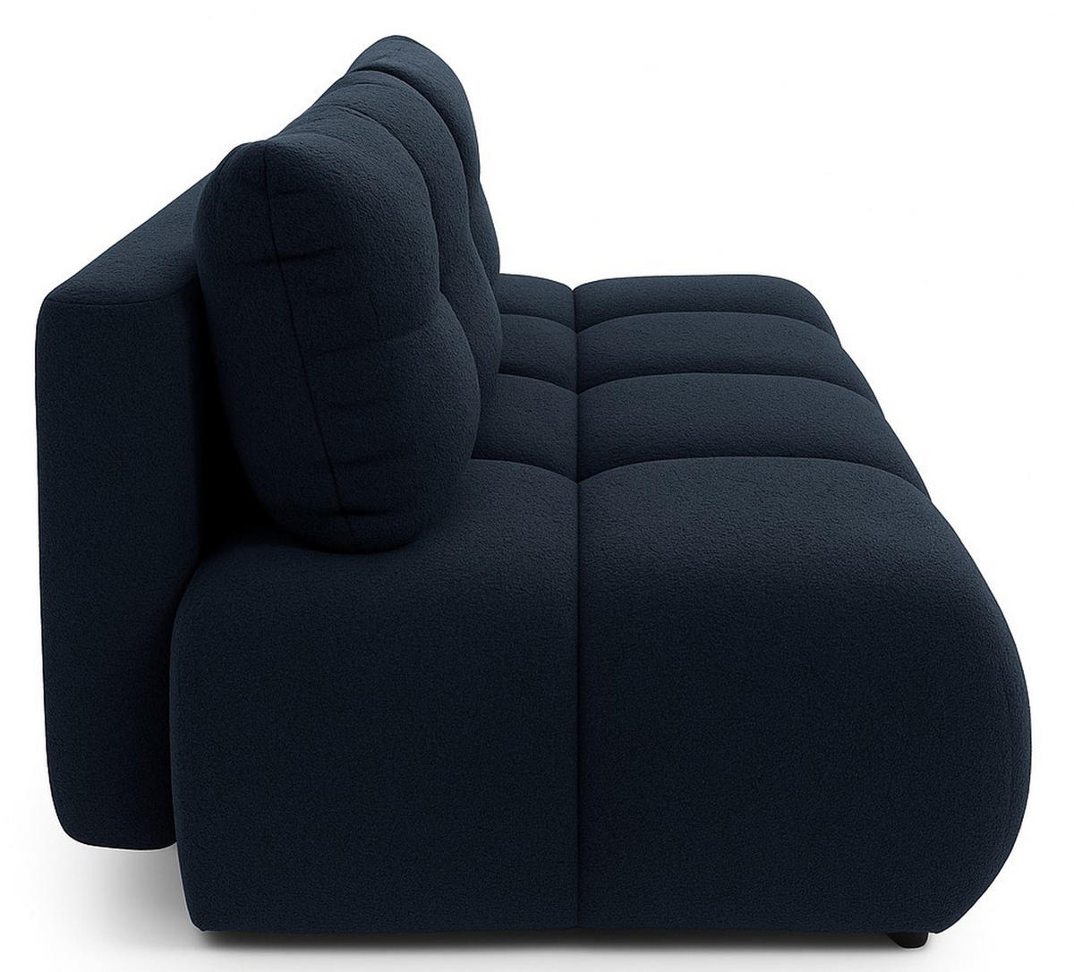 SCHLAFSOFA MILA, Sofa mit Schlaffunktion und Bettkasten, Farbe: Blau, Bouclé-Stoff - Blau, Textil (214/89/104cm) - Sepro Meble