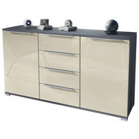 SIDEBOARD Linio Creme Hochglanz - Creme, Holzwerkstoff (138.5/75.5/35cm) - Vladon
