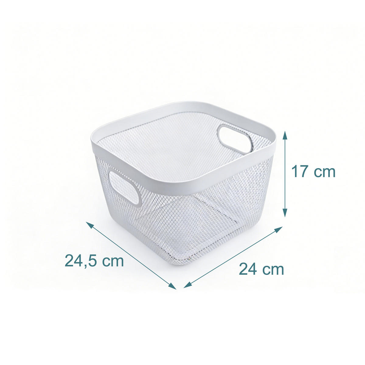 ÚLOŽNÝ kôš - biela, kov (24.5/24/17cm) - Relaxdays