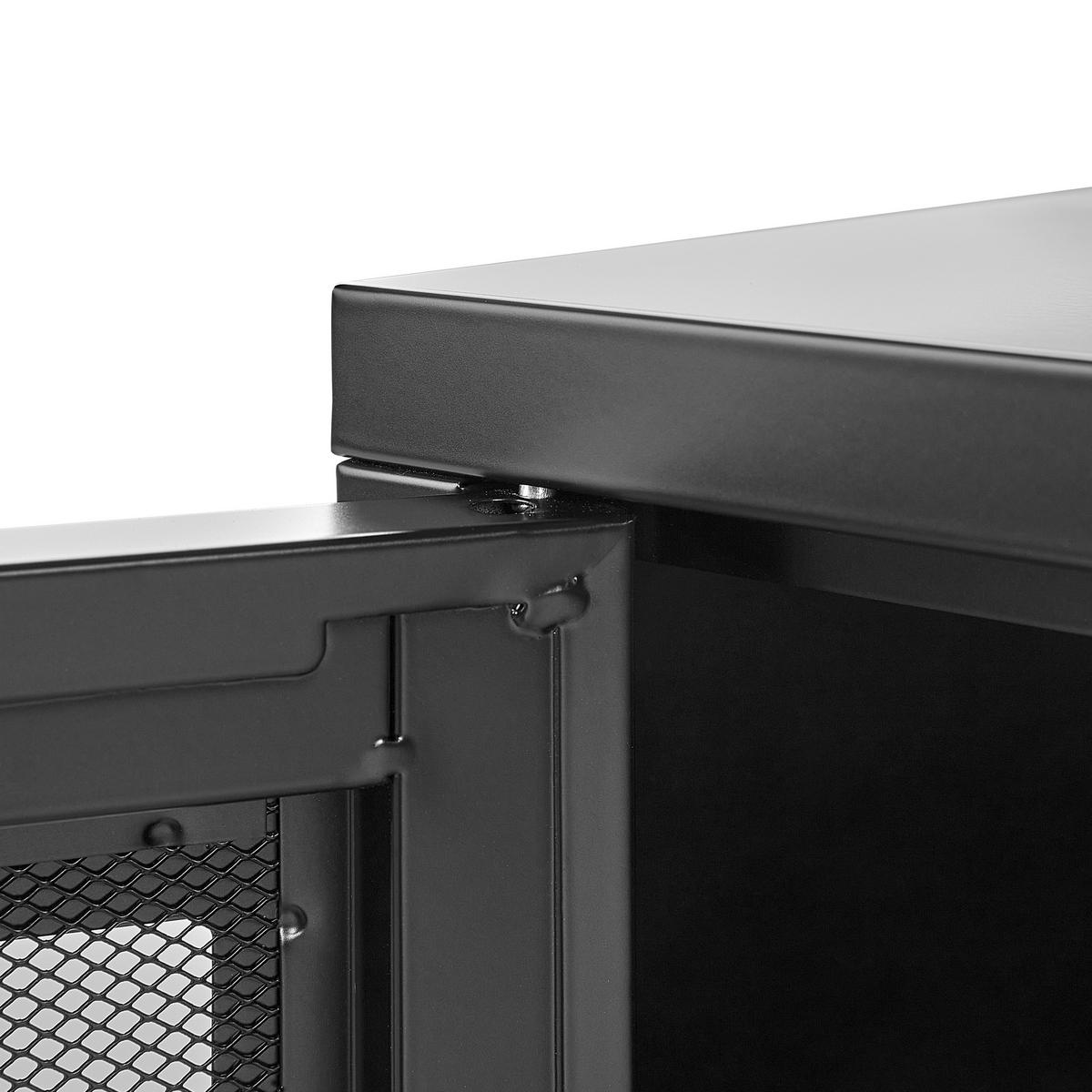 LOWBOARD Metall schwarz 2 Türen Morley - Schwarz, Metall (118/60/40cm) - Beliani
