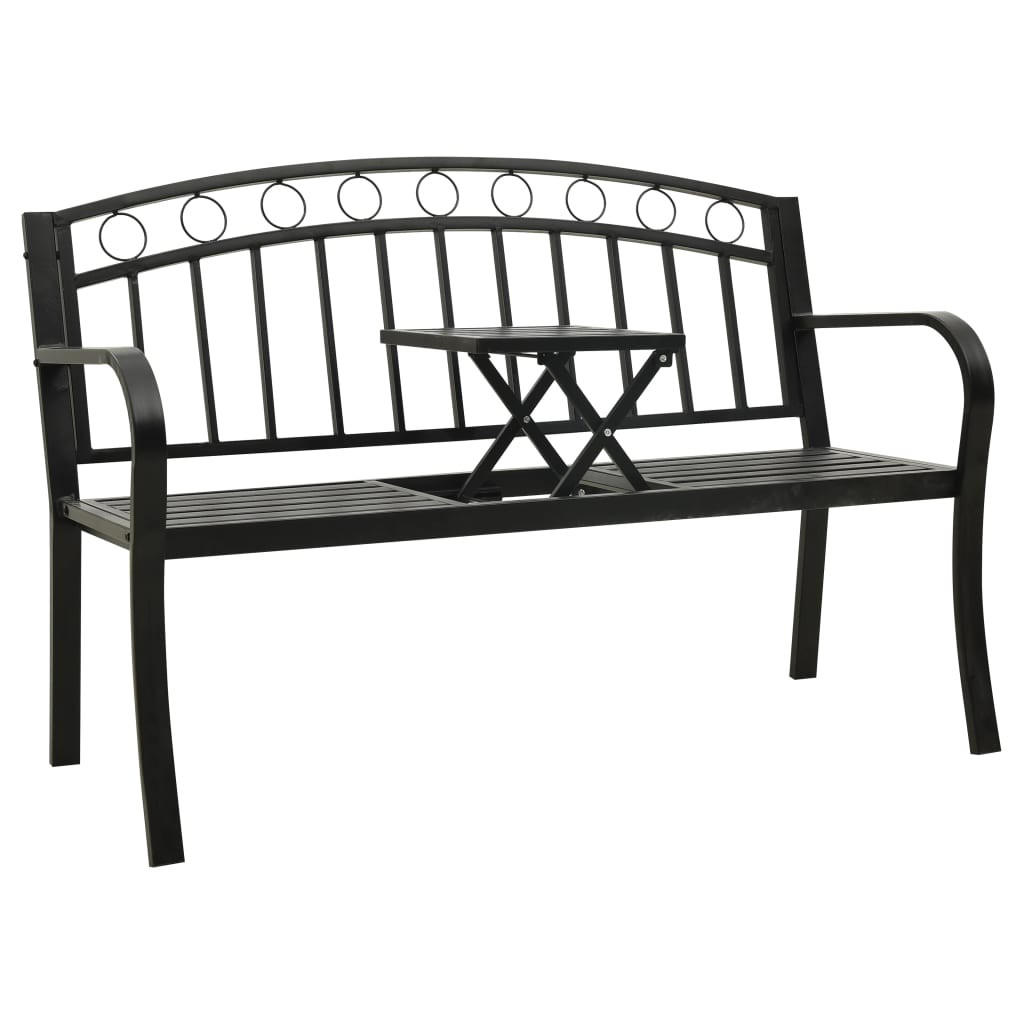 furnicato Gartenbank Schwarz 120x81x51 cm
