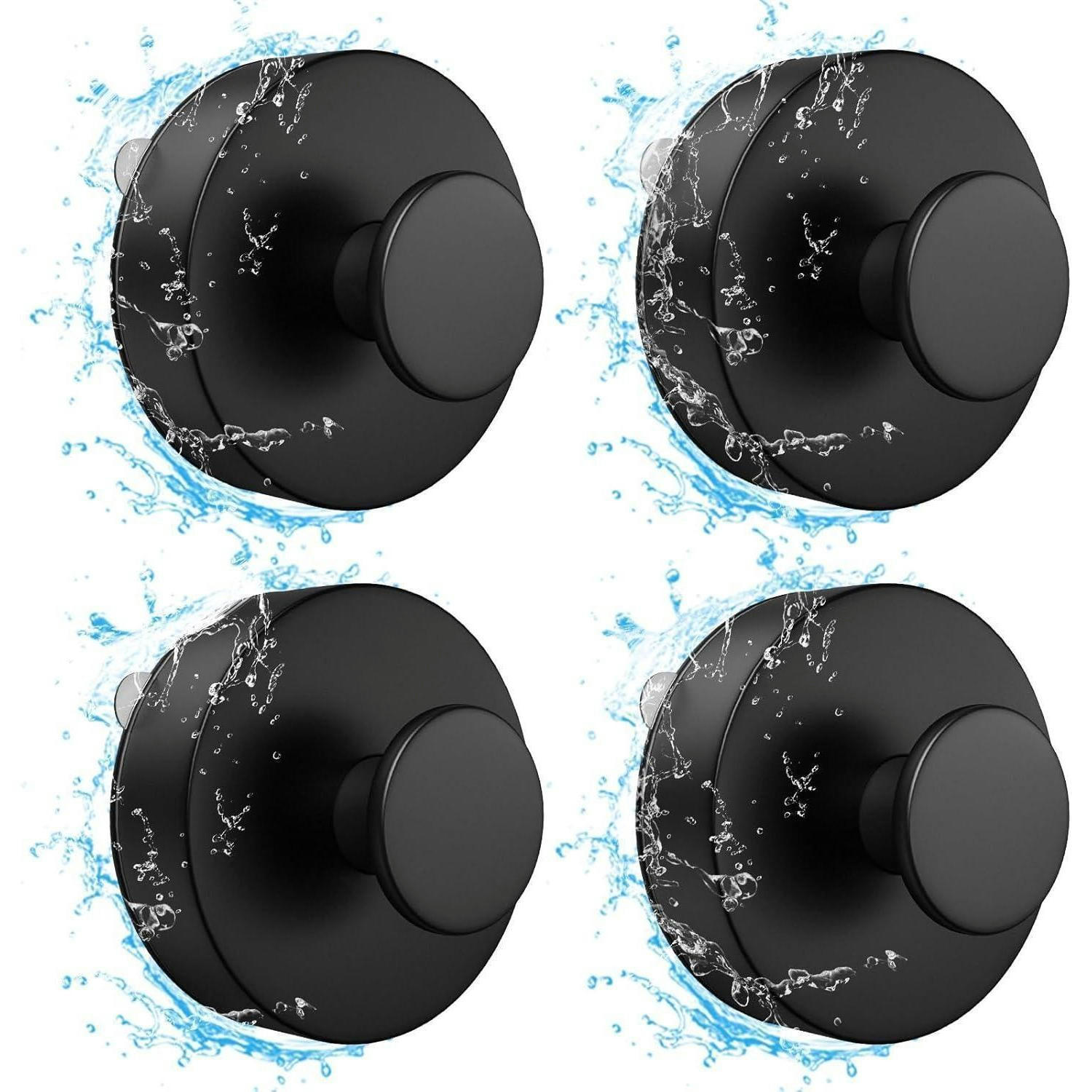 WANDHAKEN 4 Stück Set Schwarz Ohne Bohren - Schwarz, Kunststoff (3.5/2.9/6.5cm)