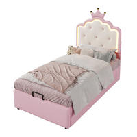 POLSTERBETT 90/200 cm aus PU mit LED-Ambientelicht und hydraulischem Stauraum Rosa - Pink, Kunststoff (90/200cm) - Modenvie
