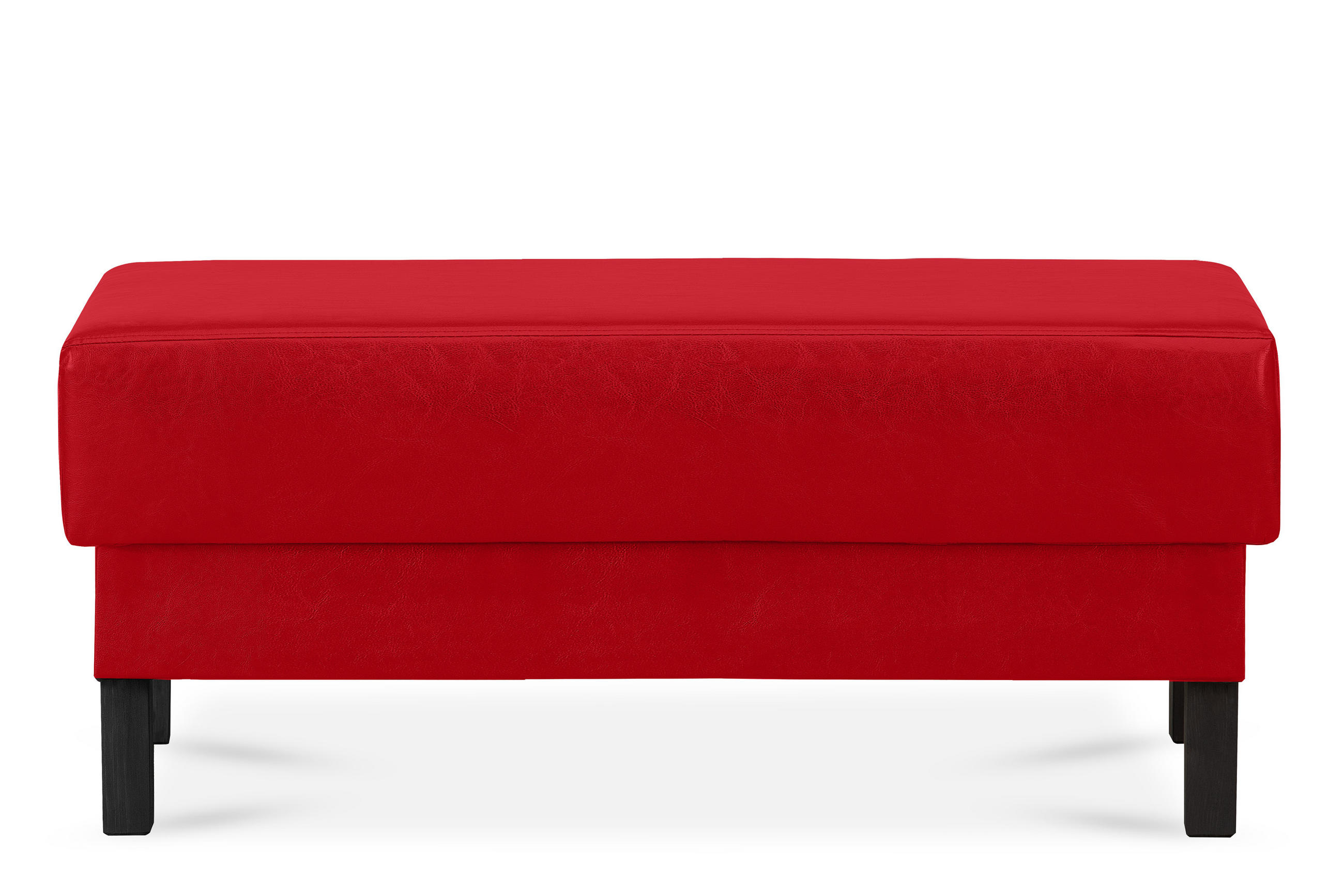 SITZHOCKER ESPECTO auf hohen Holzbeinen, rot - Rot/Schwarz, Textil (106/47/56cm) - KONSIMO®