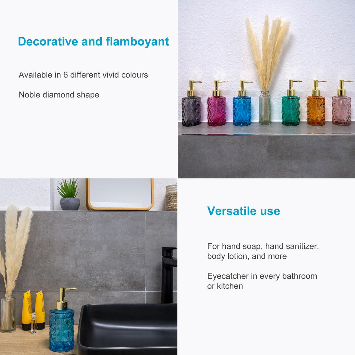 SEIFENSPENDER 310ml - Blau, Glas (7.2/18.2/8.2cm) - Intirilife