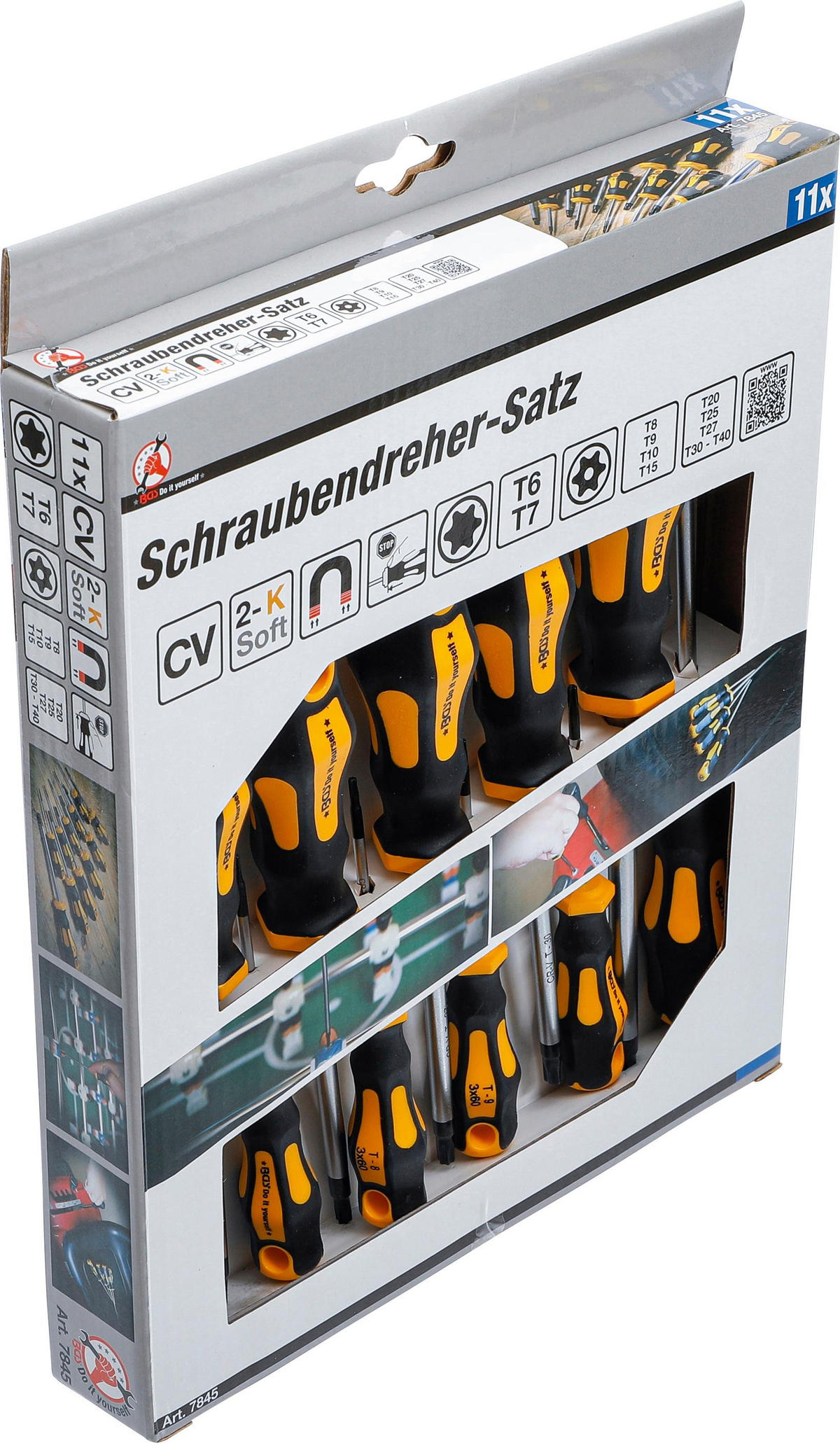 SCHRAUBENDREHER-SATZ | T-PROFIL (FÜR TORX) MIT BOHRUNG T6 - T40 | - Multicolor, Kunststoff/Metall (1/1cm) - BGS technic