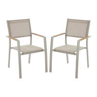 GARTENSTUHL 2er-Set - 57 cm x 60 cm - Metall - Taupe - MACILA - Taupe, Metall (57/89/60cm) - Vente-Unique