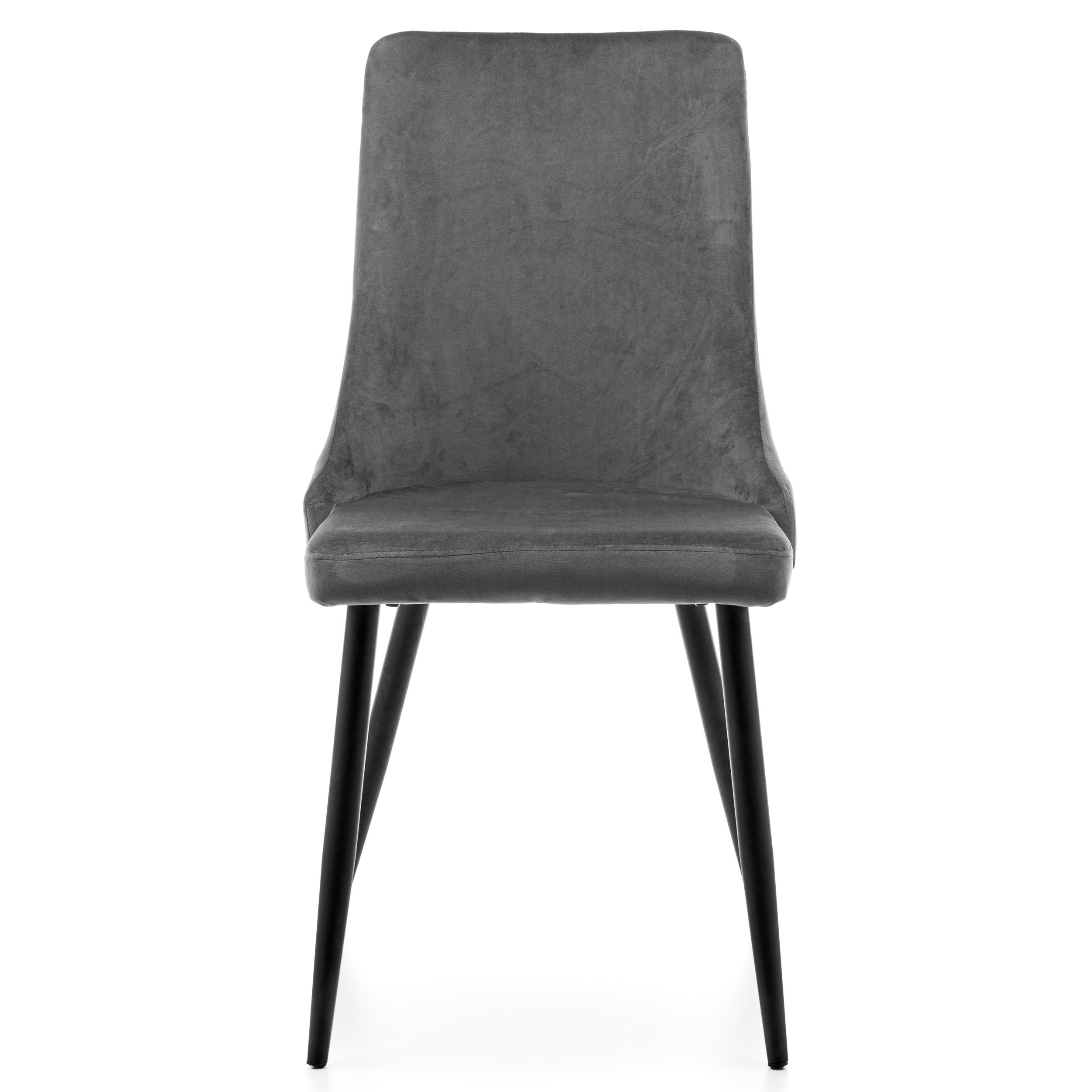 STUHL UNO gepolstert - grau - Samt Velours - Schwarz/Grau, Textil/Metall (48/95/57cm) - NEW HOME