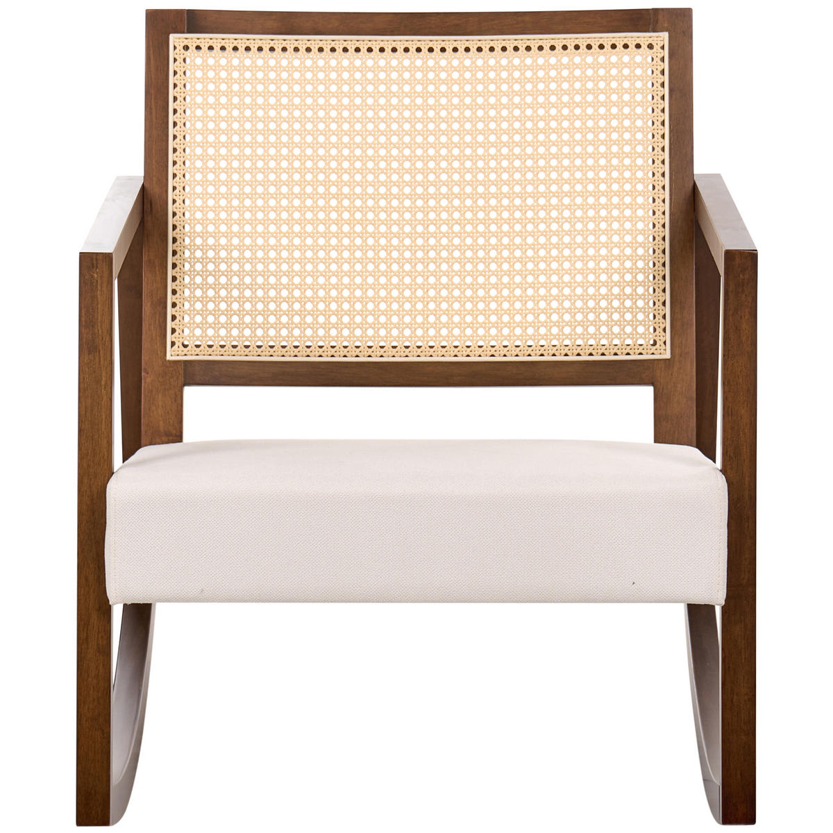 HOUPACÍ KŘESLO Dřevo Hnědé/Světle béžové Leidy - hnědá/béžová, textil (66/75/76cm) - Beliani