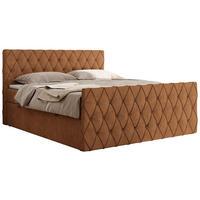 BOXBETT MIREN DUO 120/200 - Orange Strukture - H3 - Orange, Holz/Textil (120/200cm) - MKS