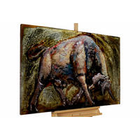 METALLBILD Rot 100/70 cm - Rot/Braun, Metall (7.8/70cm) - KUNSTLOFT