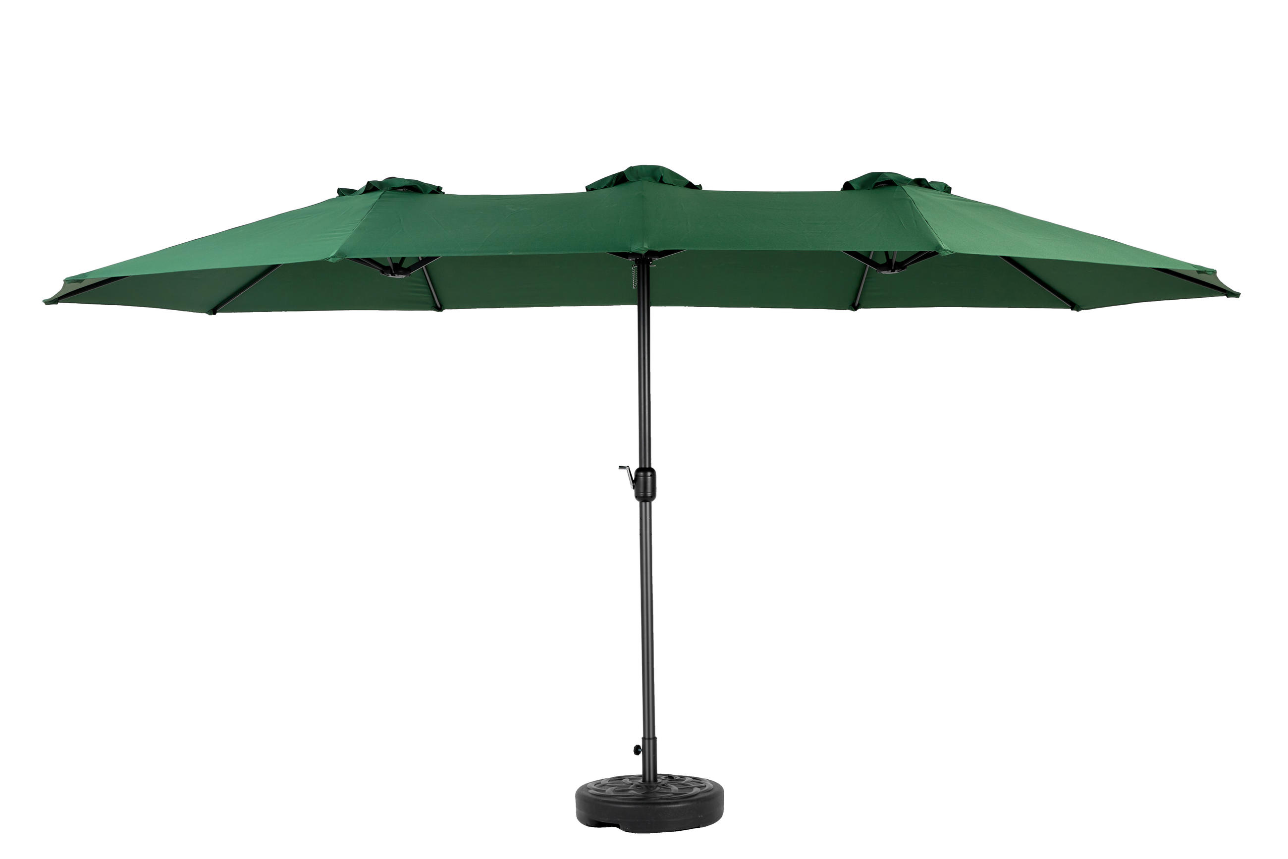 SONNENSCHIRM Doppelseitiger aus Stahl 453x267x255 cm in Grün mit Kurbelmechanismus - Grün, Metall (267/453cm) - Modfu