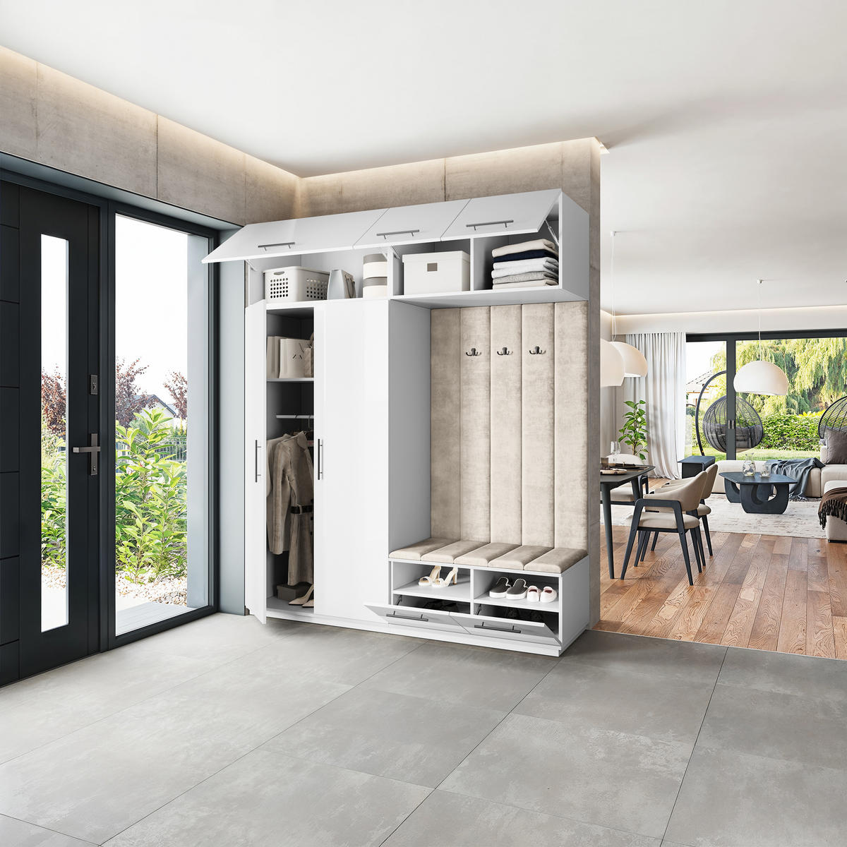 GARDEROBENSCHRANK REMA 200/240/60 cm Modern Weiß - Weiß, Holzwerkstoff (200/240/60cm) - MASSENO