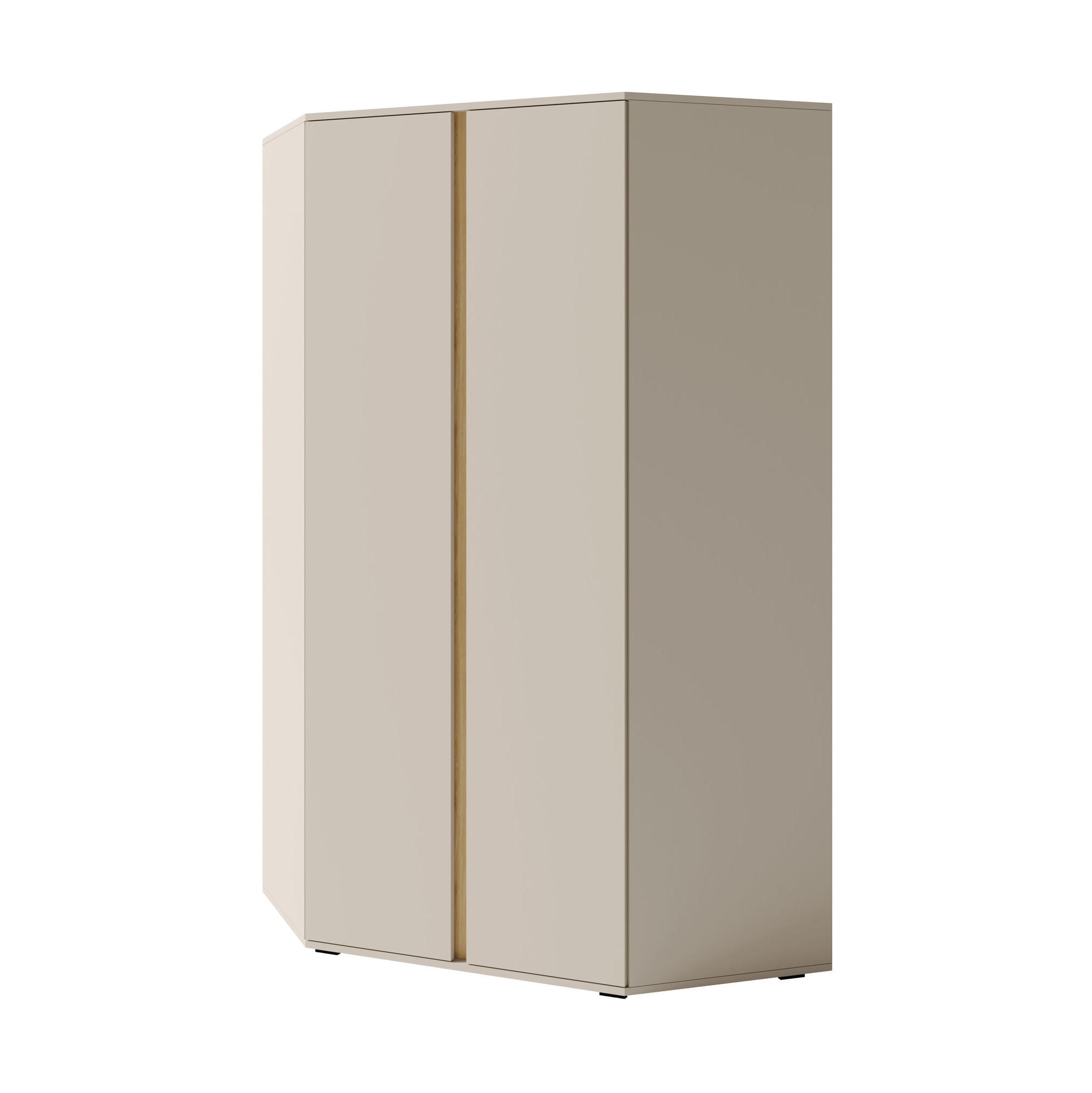 Beautysofa Eckschrank Beige 95x195x95 cm
