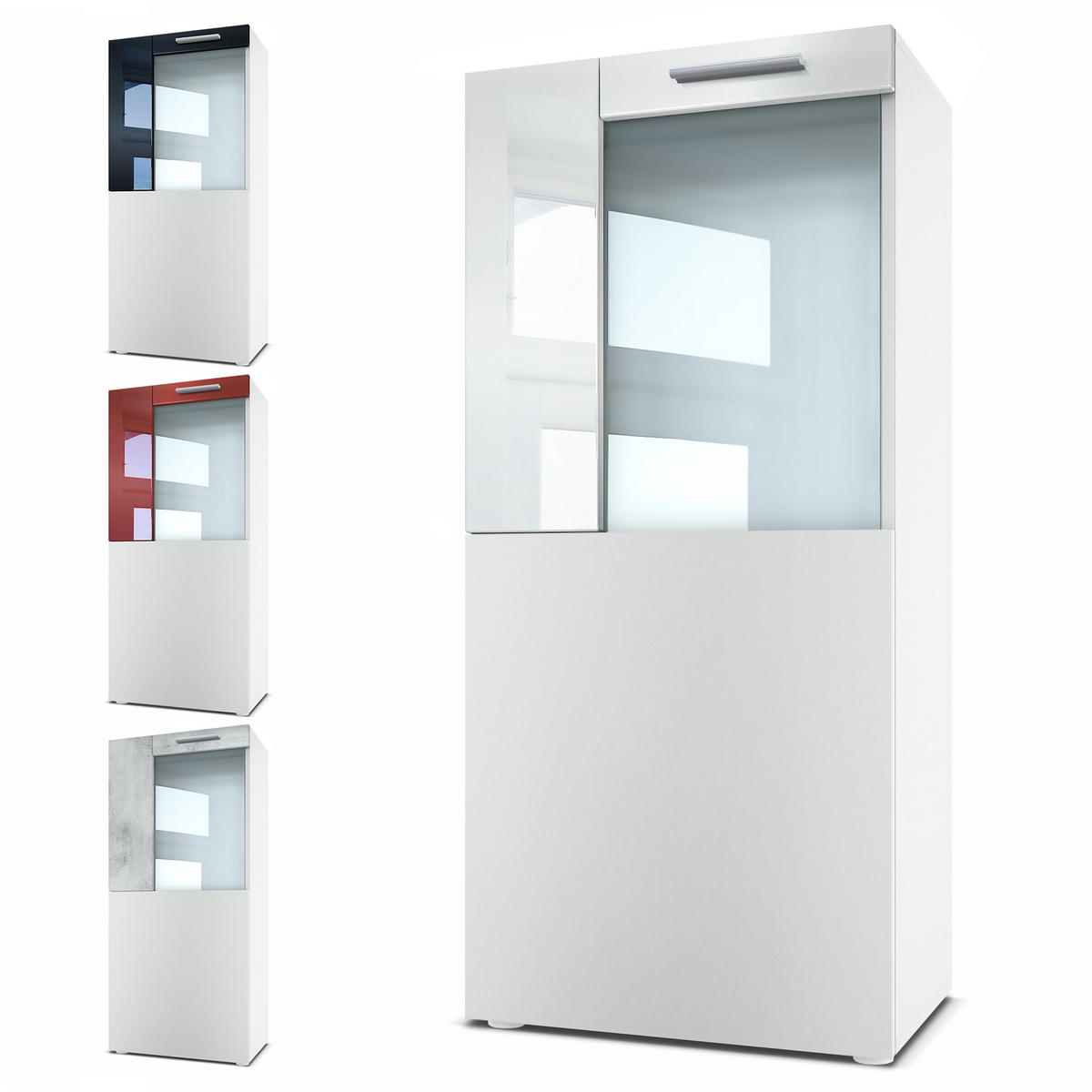 VITRINE Movie Absetzungen in Brombeer Hochglanz - Brombeere, Holzwerkstoff (50.5/111/32.5cm) - Vladon