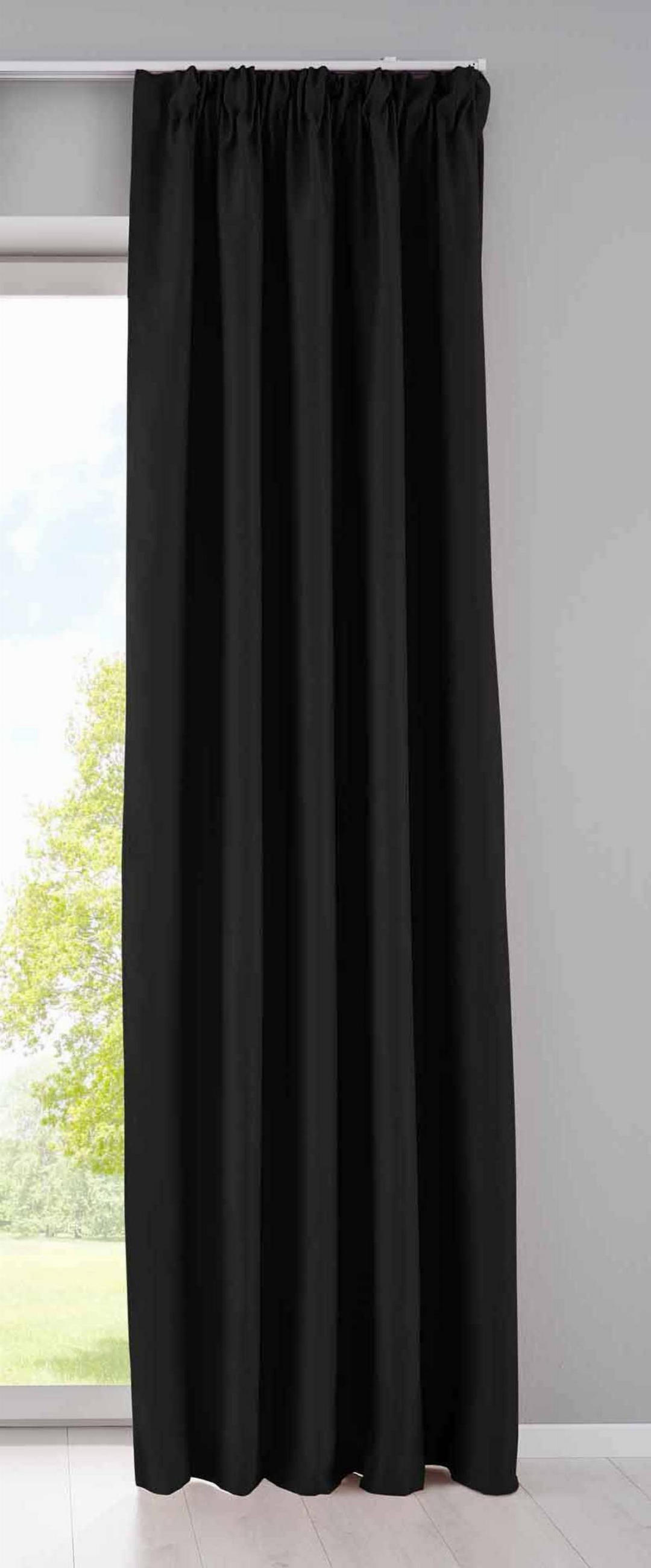 VORHANG »NewYork« HxB 245x140 cm Schwarz - Schwarz, Textil (140/245cm) - Gardinenbox