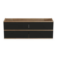 WASCHBECKENUNTERSCHRANK - 150 cm x 45.5 cm - holz - schwarz, naturfarben hell Saburi - Schwarz/Naturfarben, Holz (150/55/45.5cm) - Vente-Unique