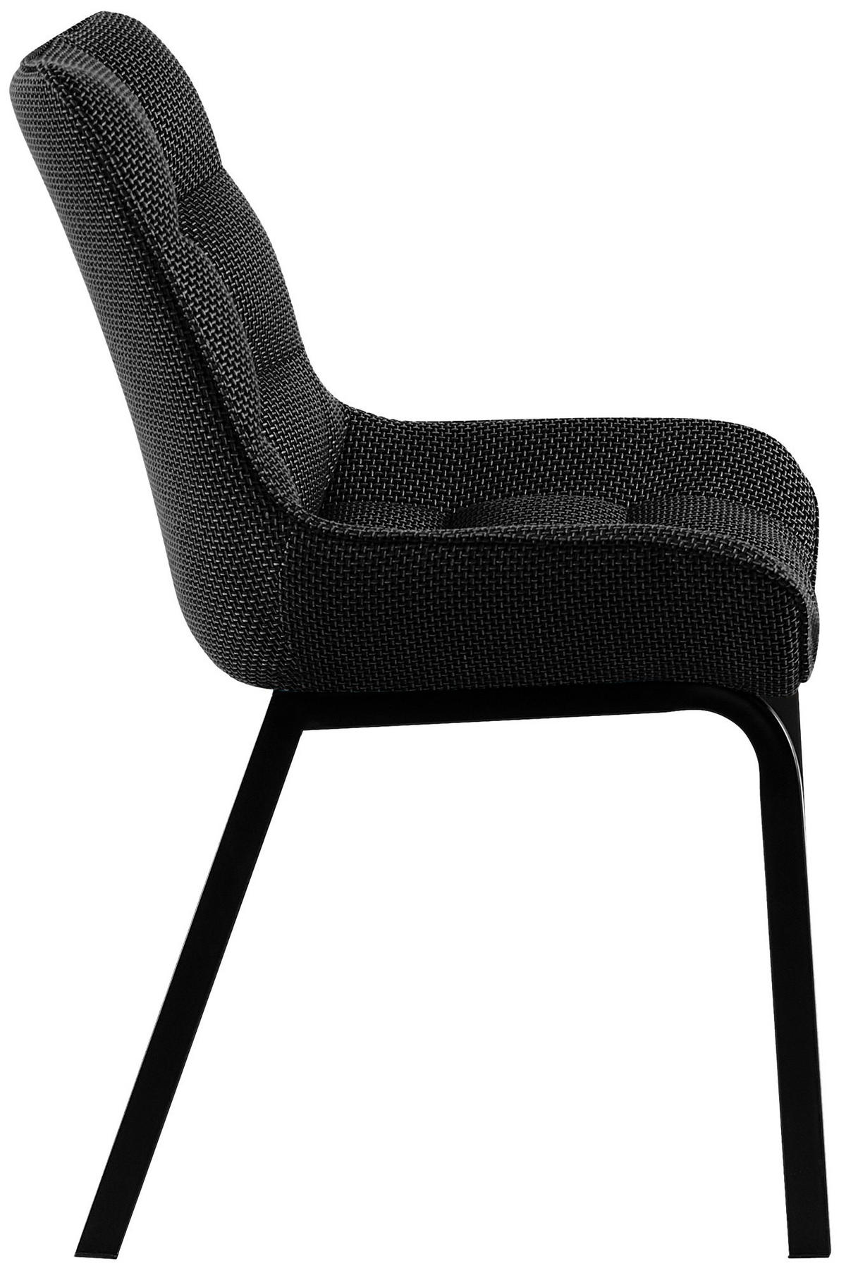 STUHL 2er Set Stoff Titangrau - Graubraun/Schwarz, Textil/Metall (58/84/57cm) - CLP