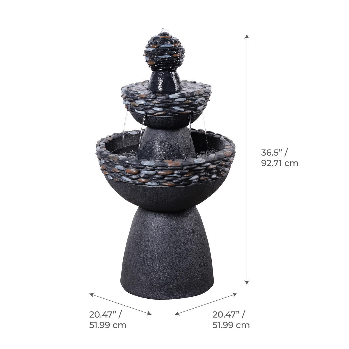 GARTENBRUNNEN Sockel dunkelgrau - Grau, Kunststoff (52/52/93cm) - Teamson Home