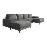 ECKSOFA VALTOR 320 cm x 185 cm – Stoff: SAWANA Pfeffer 5 Farbe: Dunkelgrau - Dunkelgrau, Textil (320/185cm) - A&J MöbelLand