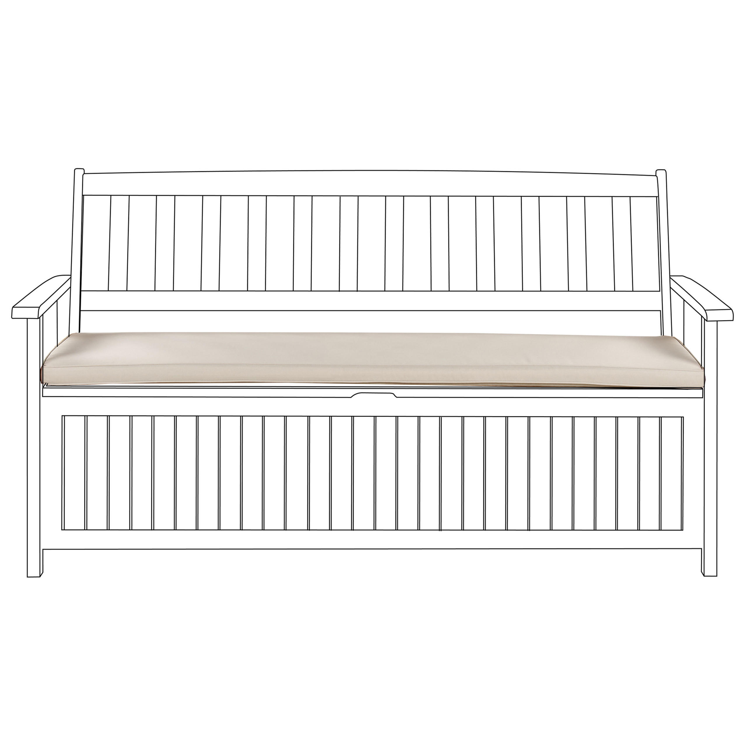 SITZBANKPOLSTER KISSEN Beige Sovana - Beige, Textil (148/5/45cm) - Beliani