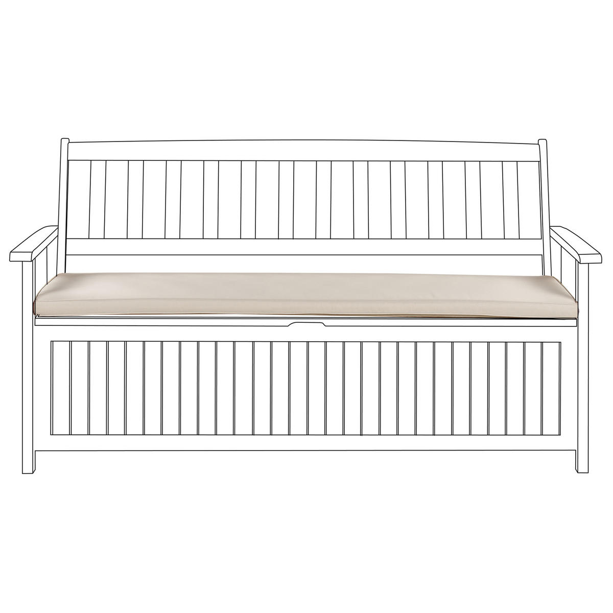 SITZBANKPOLSTER KISSEN Beige Sovana - Beige, Textil (148/5/45cm) - Beliani
