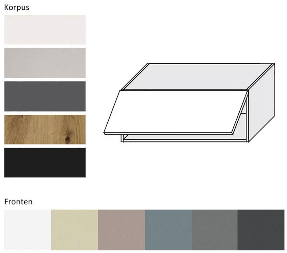 KLAPPHÄNGESCHRANK Kvantum W4B/90 Mint Matt / Schwarz Matt 90 / 32,5 / 36cm - Schwarz/Mintgrün, Holz/Holzwerkstoff (90/36/32.5cm) - Feldmann-Wohnen