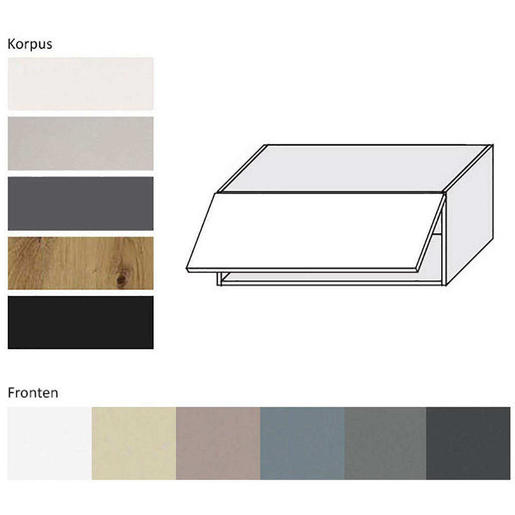 Thumbnail - Feldmann-Wohnen Klapphängeschrank, Grau, Schwarz, Holz, 1 Fächer, Rechteckig, 90x36x32.5 cm, Küchen, Küchenmöbel, Küchen...