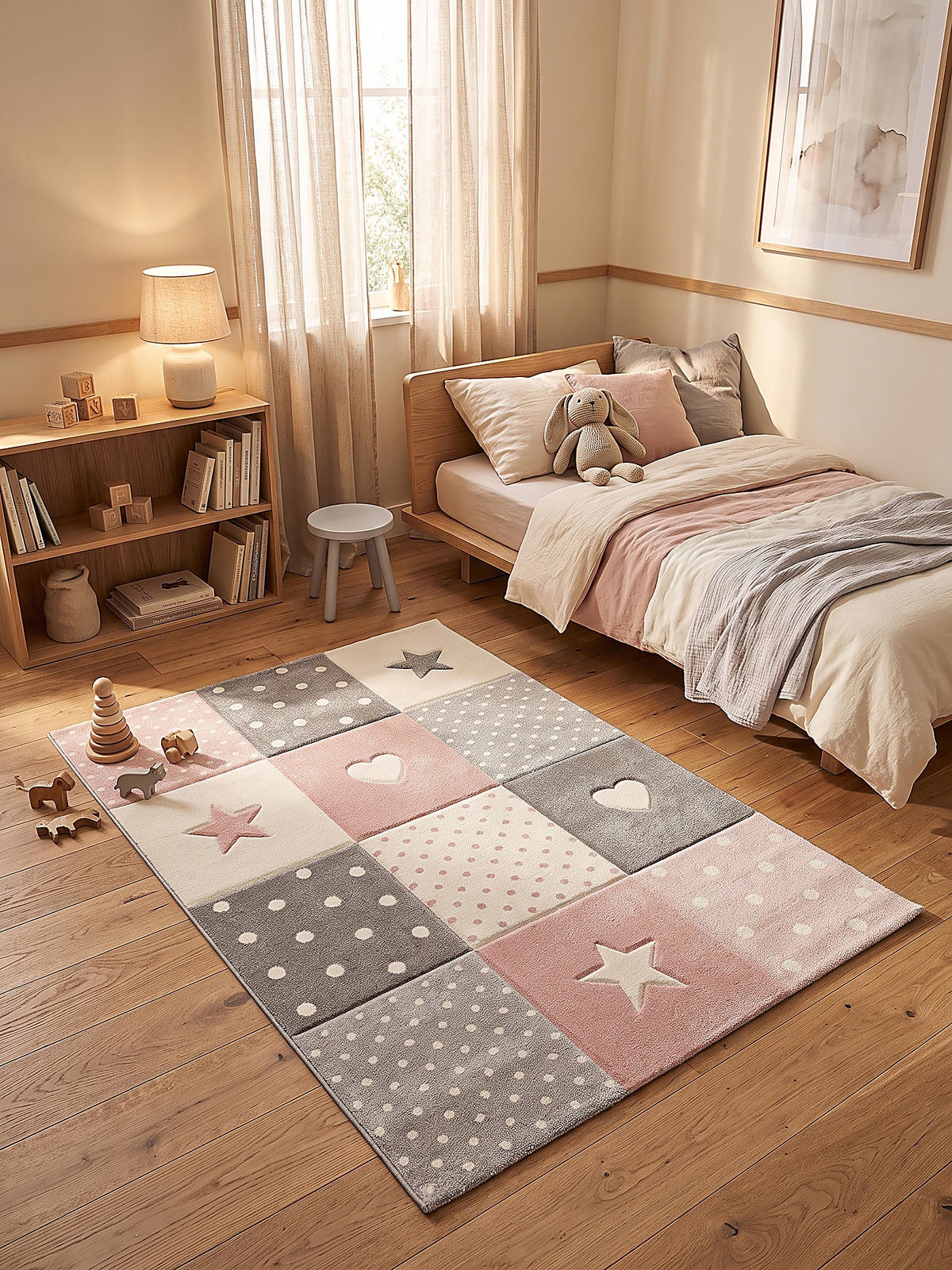 SPIELTEPPICH IDRO Patchwork Polypropylen Pink 80 x 150 cm - Rosa, Textil (80/150cm) - KADIMA DESIGN