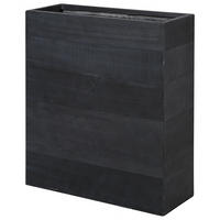 BLUMENTOPF schwarz rechteckig 80/30/92 cm Thimena - Schwarz, Naturmaterialien (92cm) - Beliani