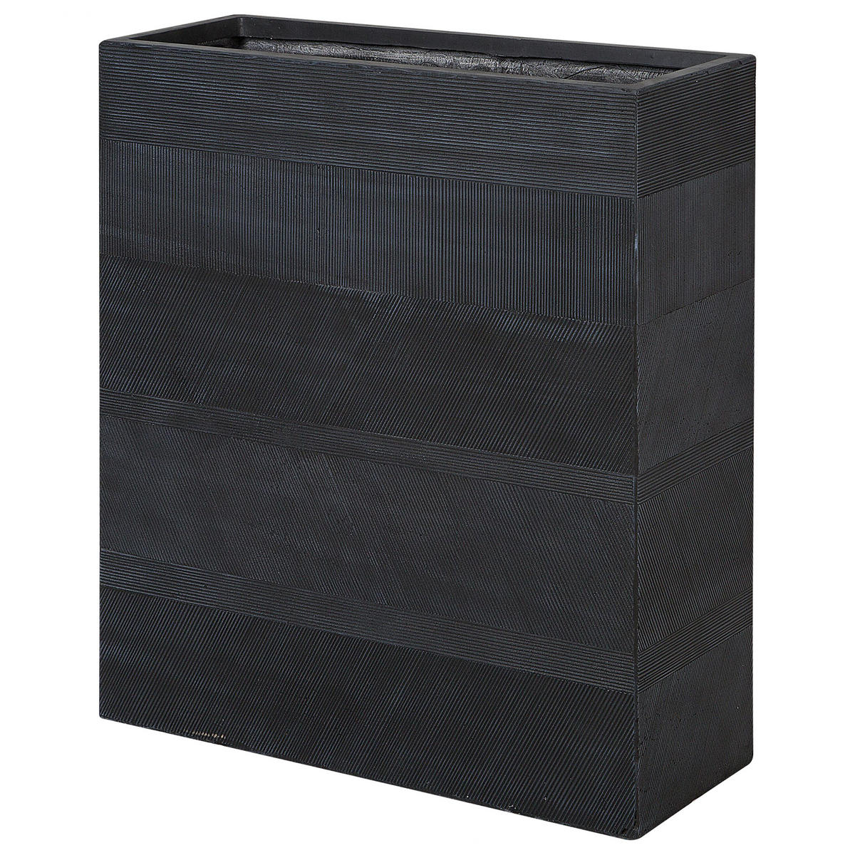 BLUMENTOPF schwarz rechteckig 80/30/92 cm Thimena - Schwarz, Naturmaterialien (92cm) - Beliani