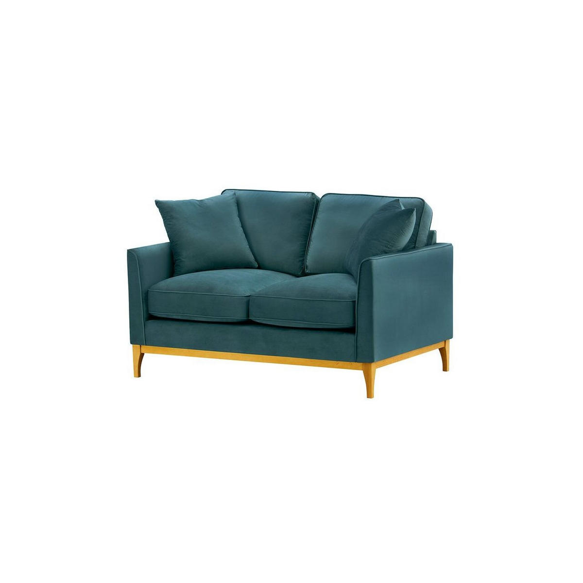 ZWEISITZER-SOFA Linara-Velluto 12 - Blau, Holz/Textil (141/91/95cm)