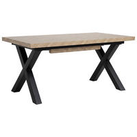 JÍDELNÍ STŮL Tavero, obdélníkový, rozkládací, 160–240 cm, dubová barva - černá/barva dubu, kov (90/160/77cm) - Beautysofa