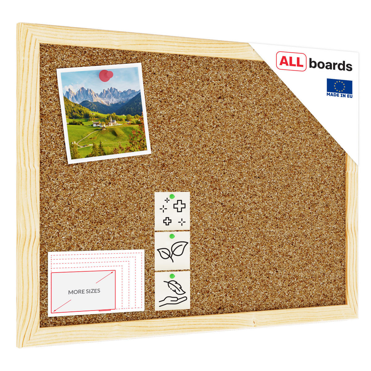 PINNWAND mit Naturholzrahmen 30x40cm - Braun, Holz (30/40/1.5cm) - ALLboards