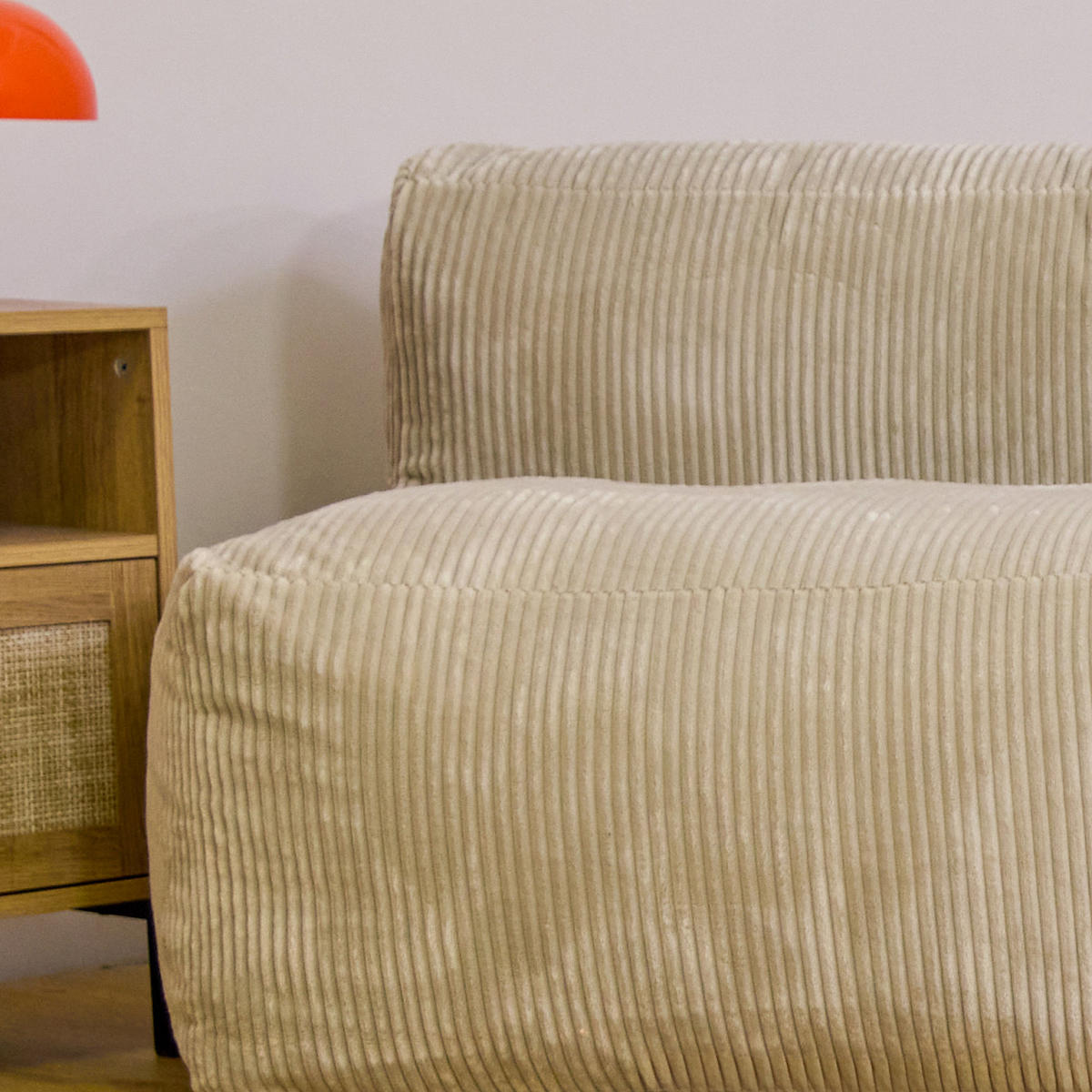 SITZSACK-SOFA 3-tlg. ZEN: Ecksessel, 2 Sessel - Beige, Textil (450/68/100cm) - icon
