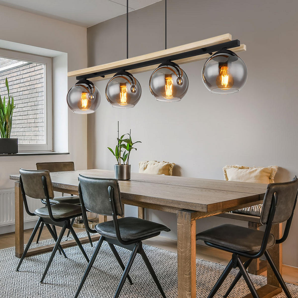 LED HÄNGELEUCHTE CONNI Holz Braun - Braun, Holz (85/15/120cm) - Globo Lighting