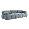 3-SITZER SOFA Samt Stoff Blau - Blau/Schwarz, Kunststoff/Textil (285/70/96cm) - LaMiaSofa