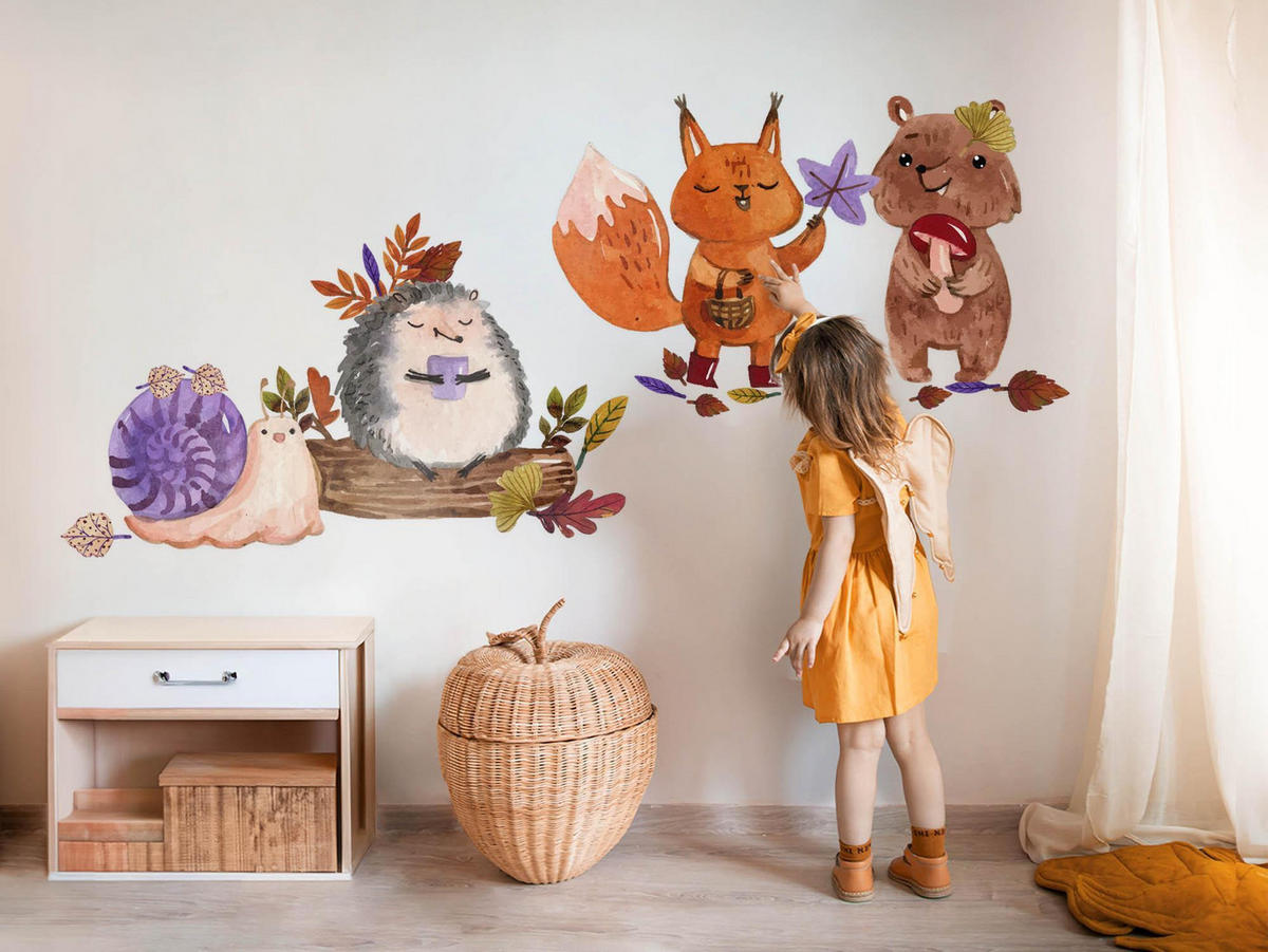 WANDAUFKLEBER 130x208cm - Herbstfarben - Multicolor, Kunststoff (130/208/0.1cm) - Wallfluent