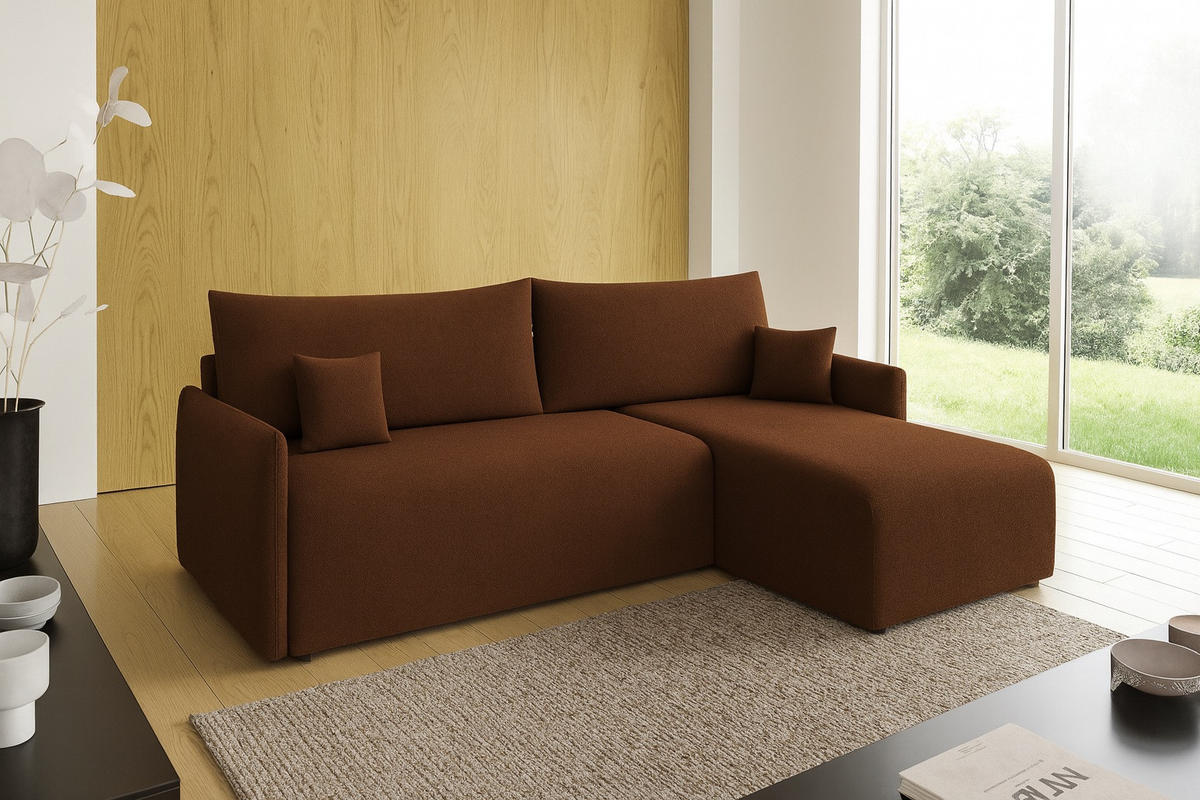 ECKSOFA Ceglasty VALIA Mit Schlaffunktion Und Bettkasten - Orange, Textil (212/145cm) - Sepro Meble